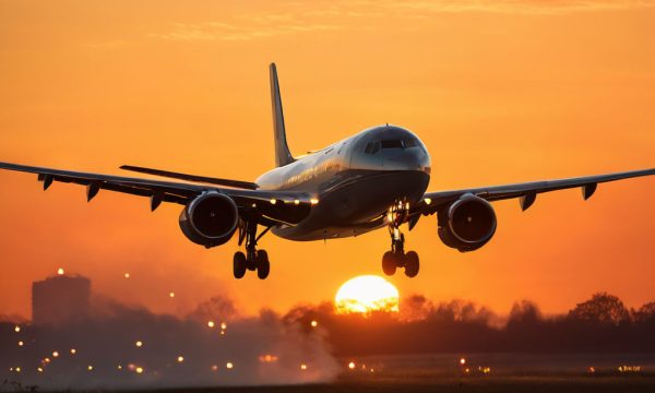 avion-de-carga-volando-en-un-amanecer-662916575